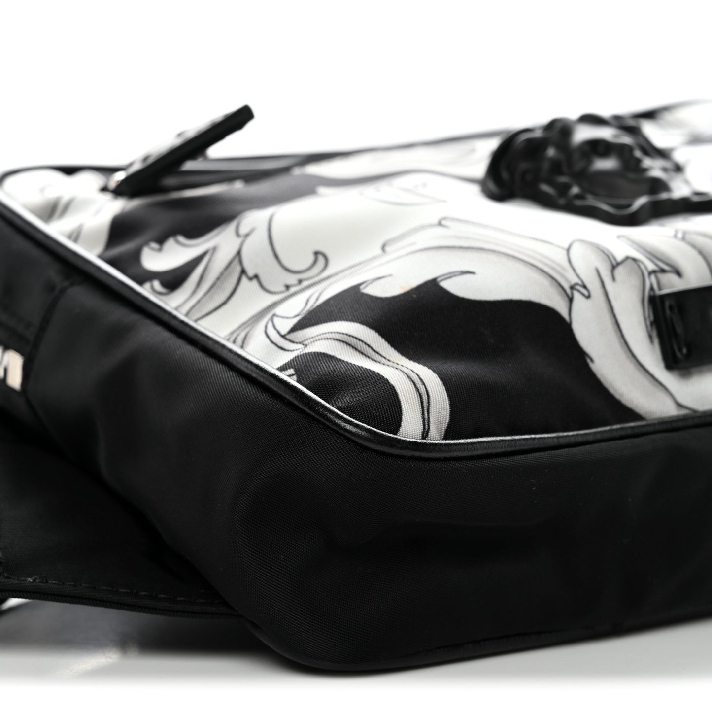 Nylon Baroque Medusa Belt Bag Black White