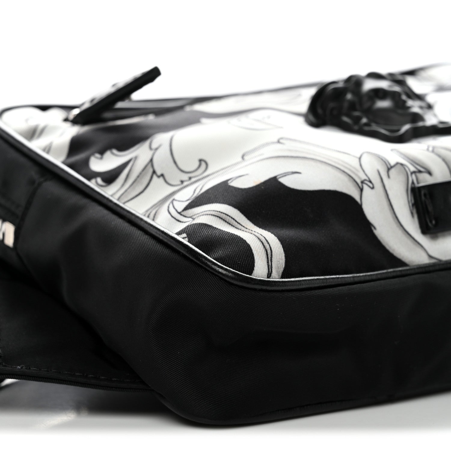 Versace Nylon Baroque Medusa Belt Bag Black White 8 of 10