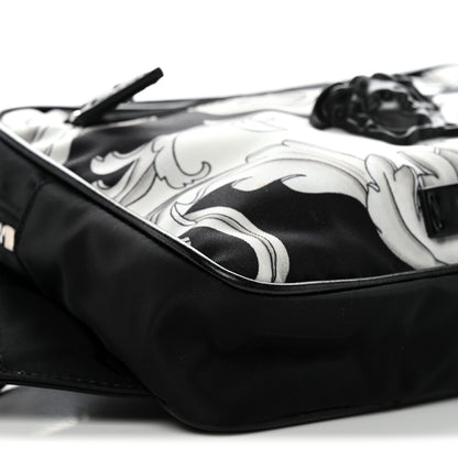 Versace Nylon Baroque Medusa Belt Bag Black White 8 of 10