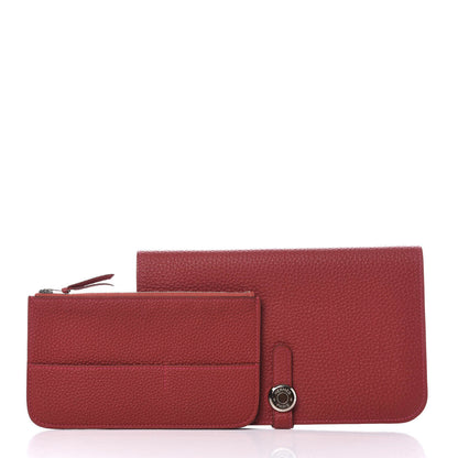 Hermes Togo Dogon Duo Wallet Rouge Casaque 3 of 10