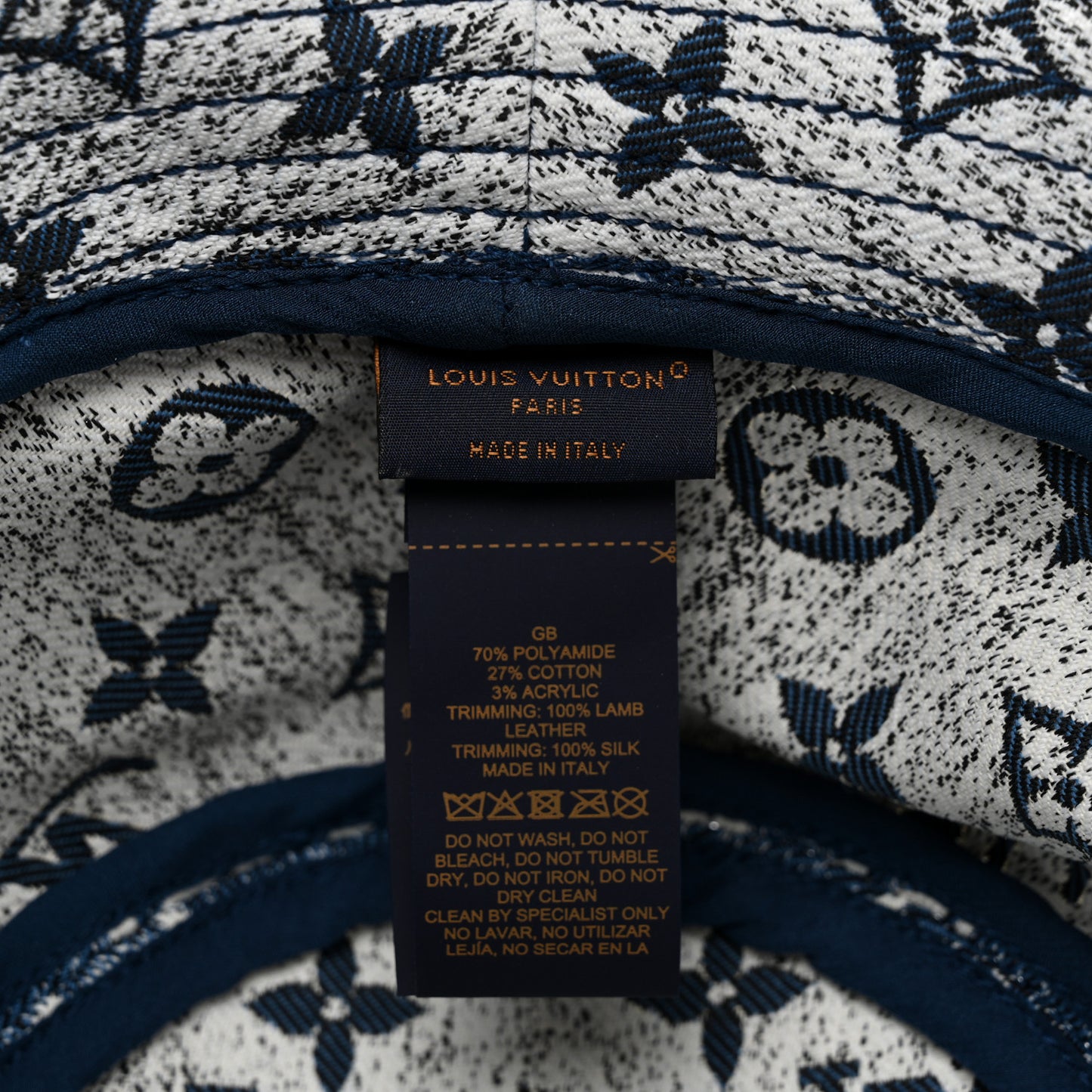 Monogram Denim Jacquard Bob Bucket Hat S Blue