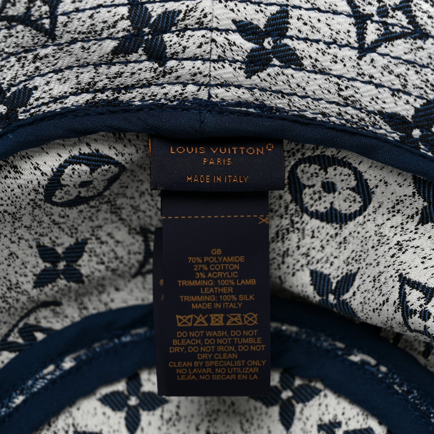 Louis Vuitton Monogram Denim Jacquard Bob Bucket Hat S Blue 6 of 6