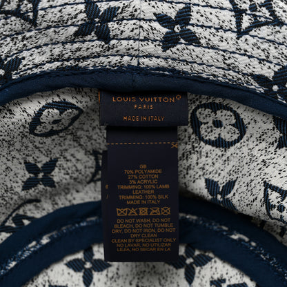 Louis Vuitton Monogram Denim Jacquard Bob Bucket Hat S Blue 6 of 6