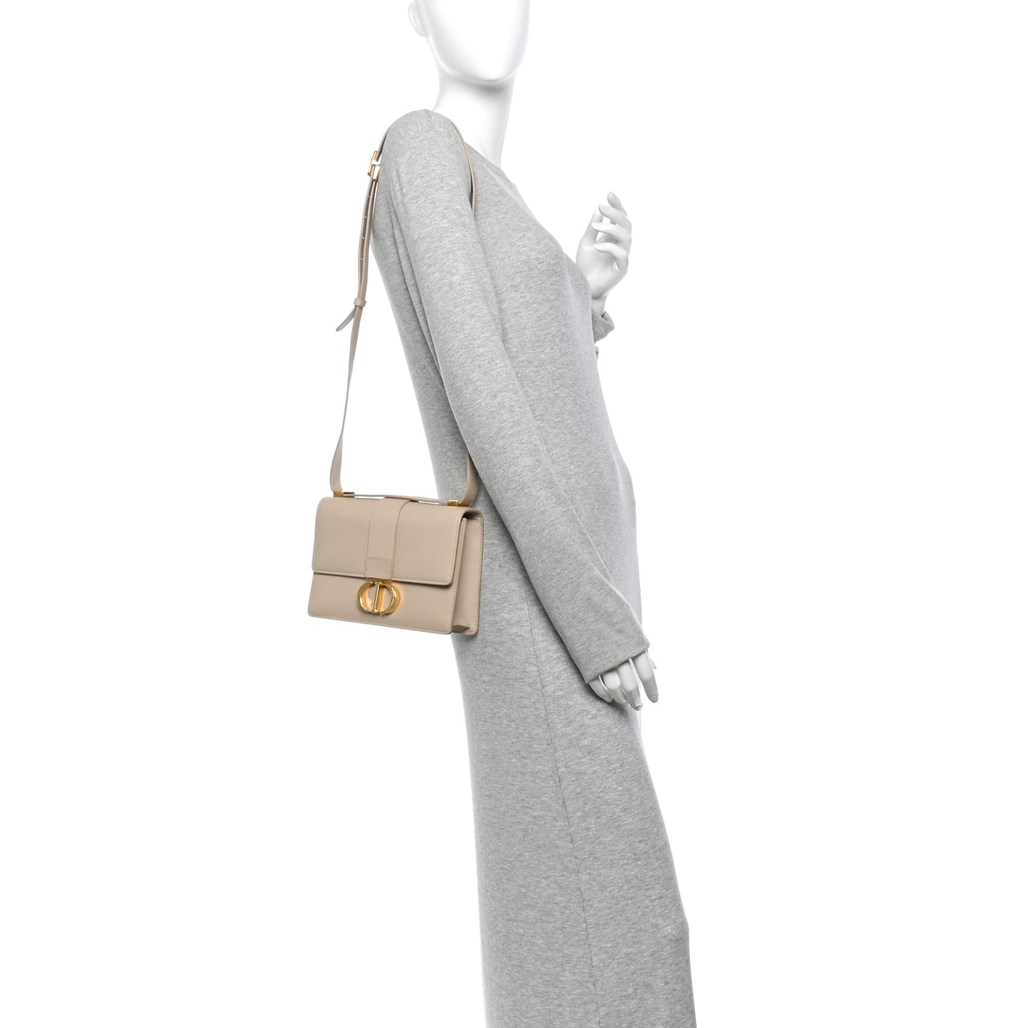 Smooth Calfskin 30 Montaigne Flap Bag Beige