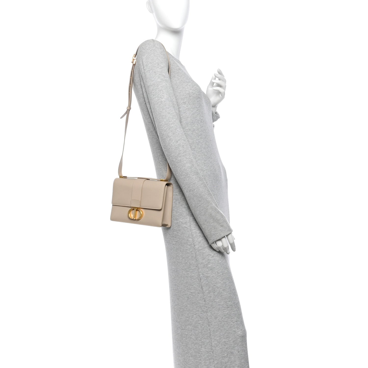 Christian Dior Smooth Calfskin 30 Montaigne Flap Bag Beige 2 of 9
