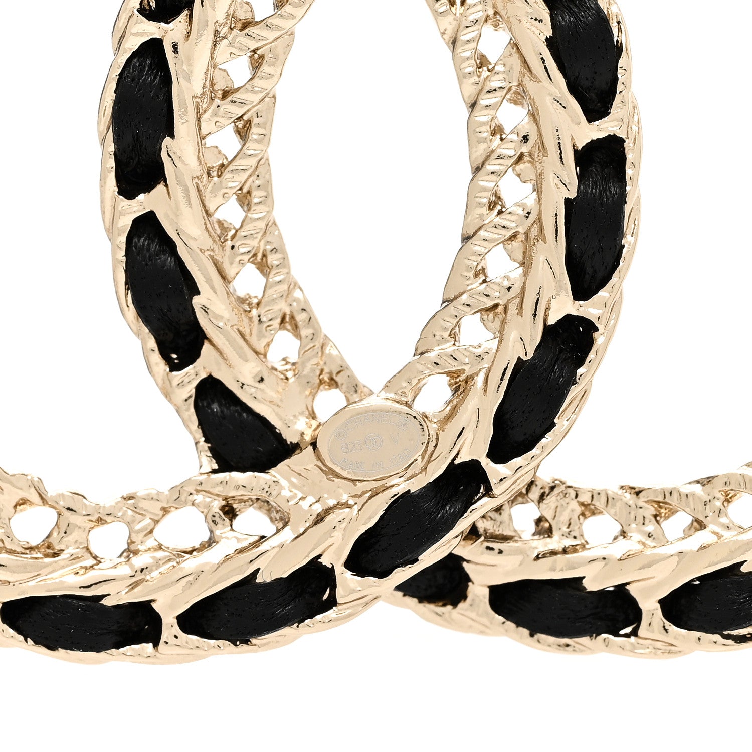 Chanel Lambskin Chain CC Brooch Black Gold 4 of 5