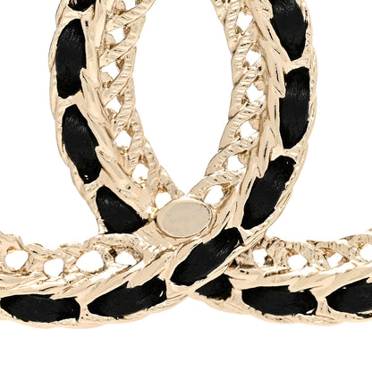 Chanel Lambskin Chain CC Brooch Black Gold 4 of 5