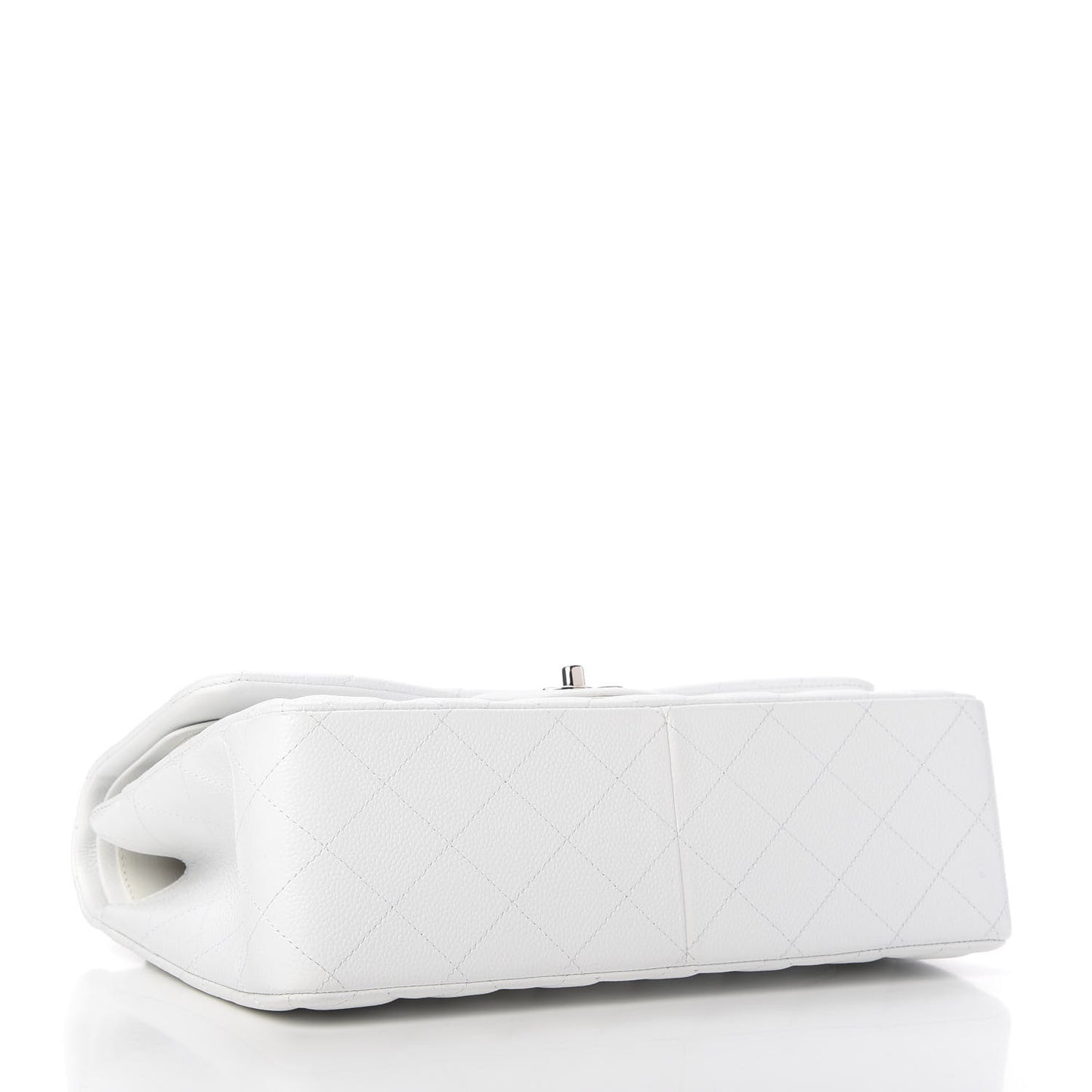 Caviar Quilted Jumbo Double Flap White