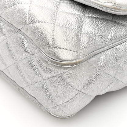 Chanel Metallic Calfskin Quilted Medium Casual Rock Flap Silver 10 of 12
