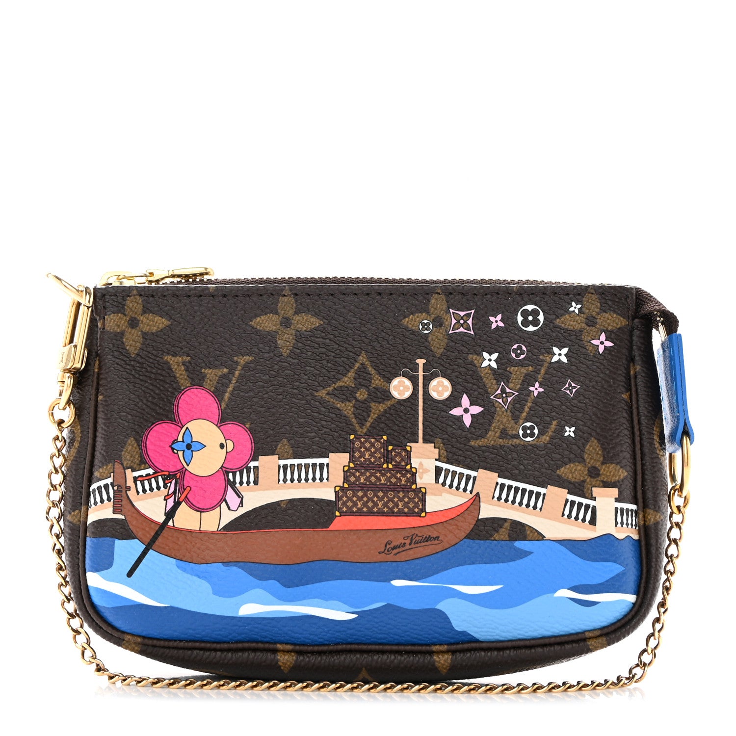 Louis Vuitton Monogram 2019 Christmas Animation Mini Venice Pochette Accessories Blue 1 of 8