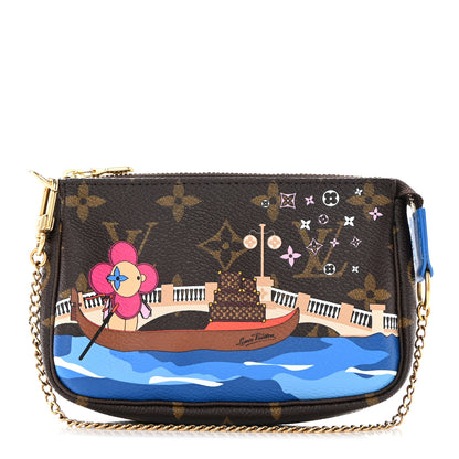 Louis Vuitton Monogram 2019 Christmas Animation Mini Venice Pochette Accessories Blue 1 of 8
