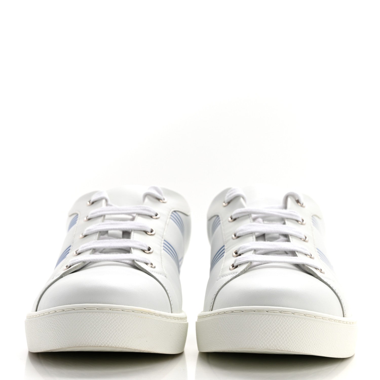 Hermes Calfskin Mens Advantage Sneakers 44 White Blue 2 of 9