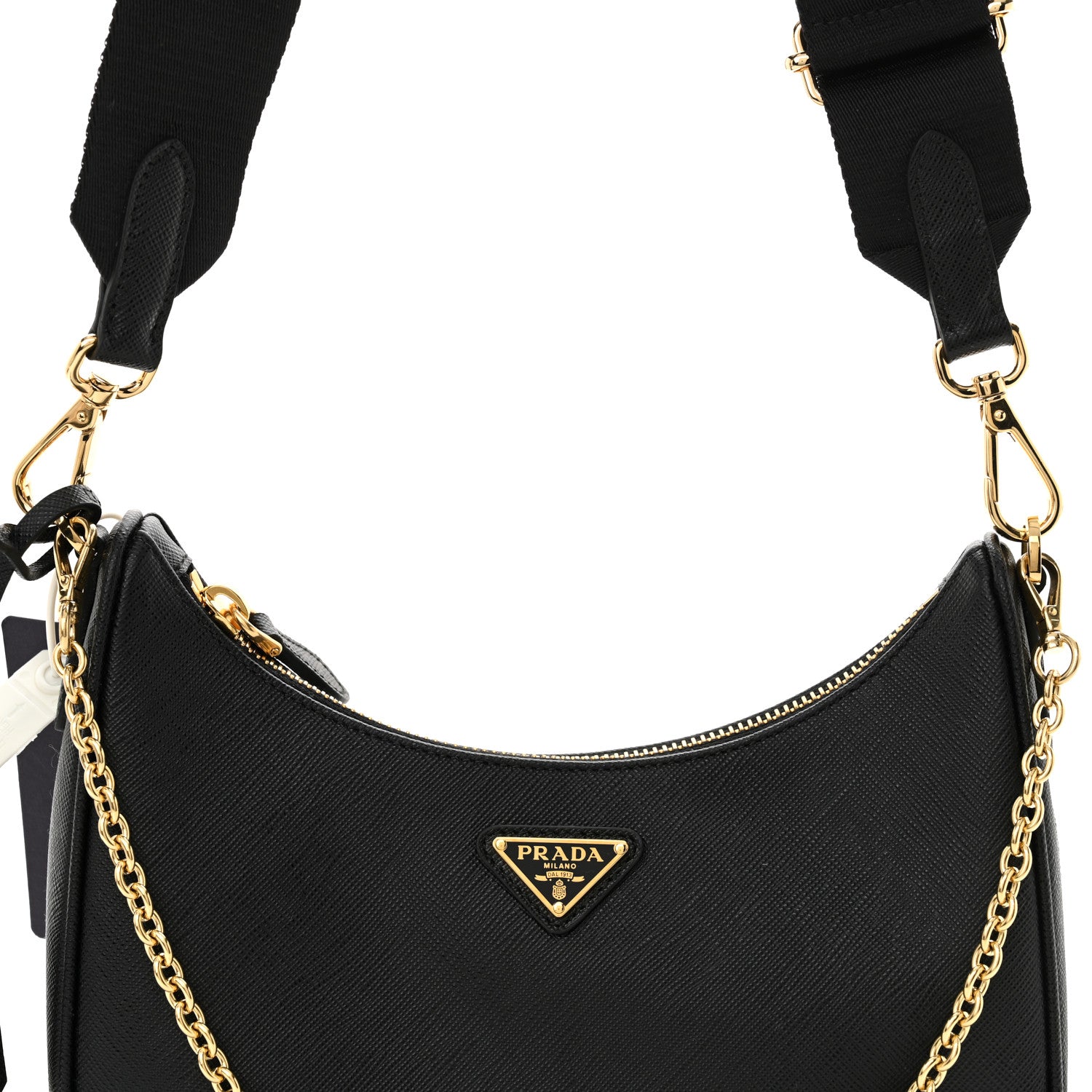 Prada Saffiano Lux Re-Edition 2005 Shoulder Bag Black 8 of 10