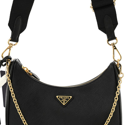 Prada Saffiano Lux Re-Edition 2005 Shoulder Bag Black 8 of 10