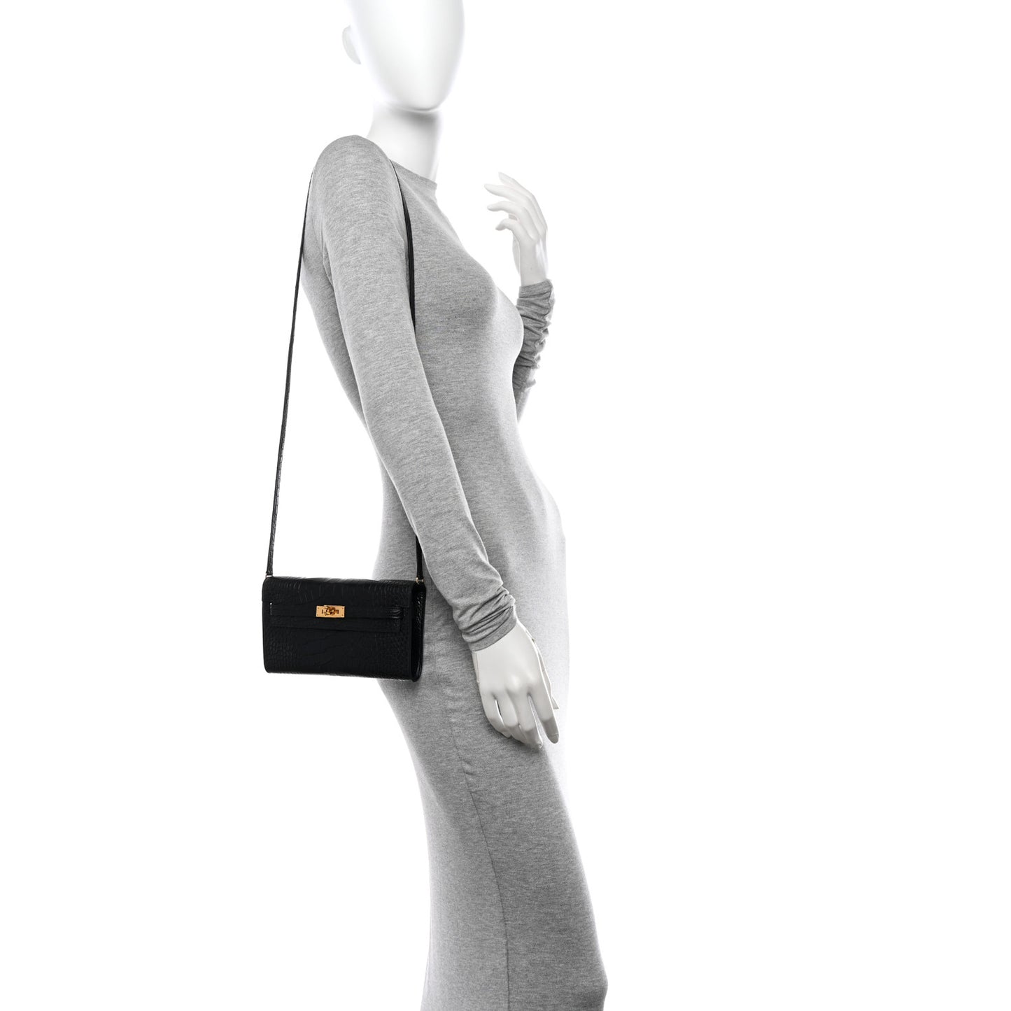 Matte Alligator Kelly Wallet To Go Black