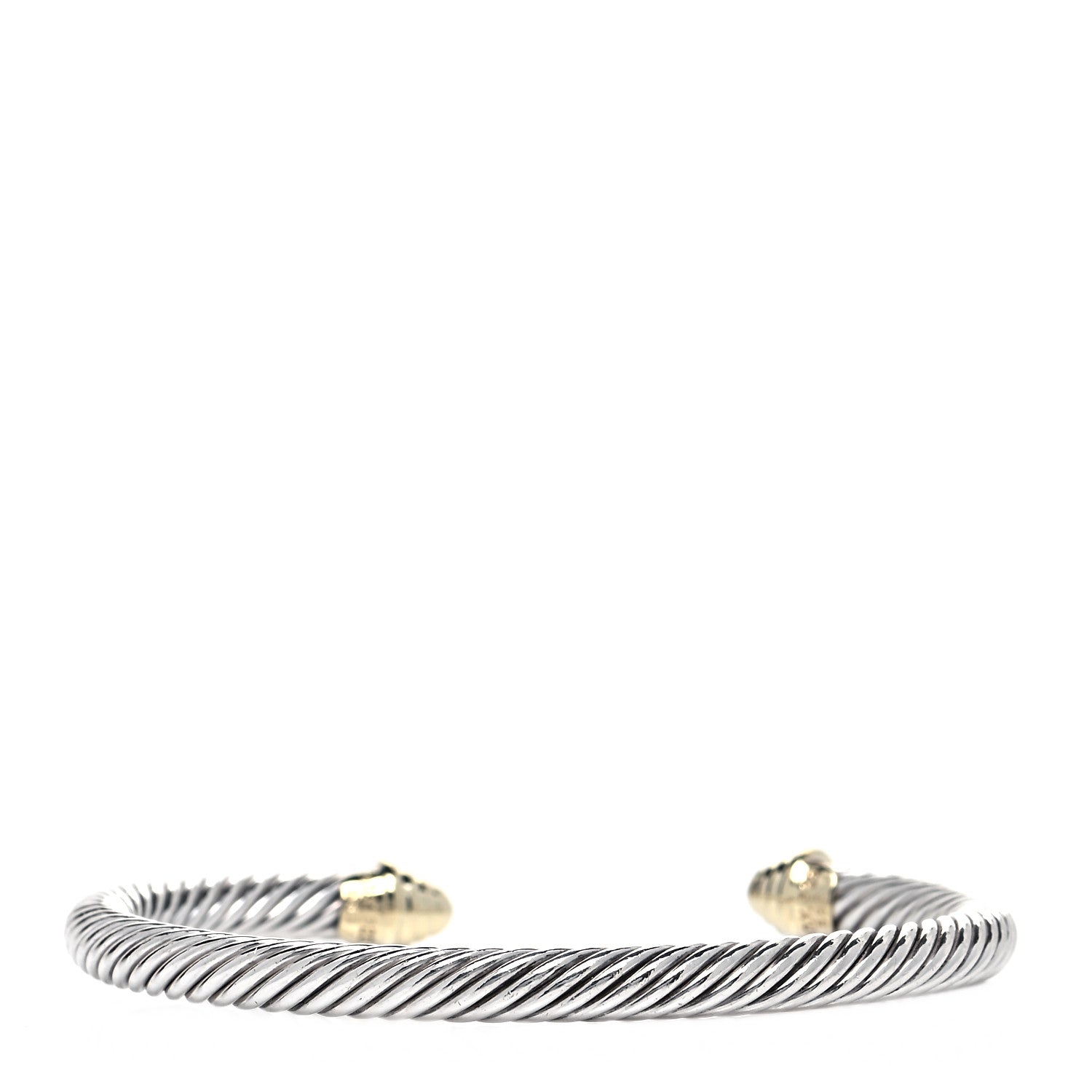 David Yurman Sterling Silver 14K Yellow Gold 5mm Cable Classics Bracelet 5 of 8