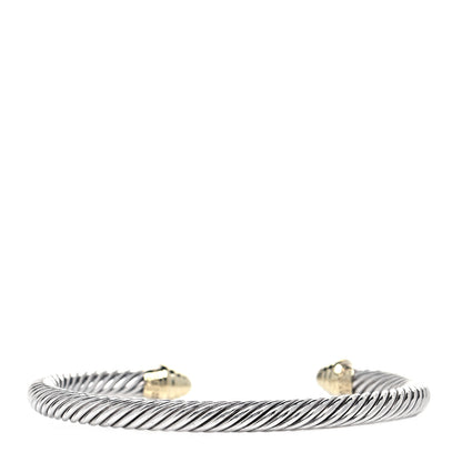 David Yurman Sterling Silver 14K Yellow Gold 5mm Cable Classics Bracelet 5 of 8