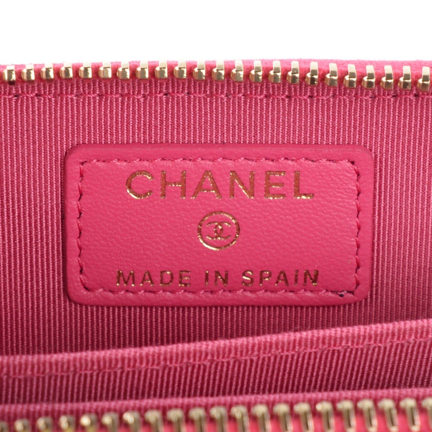 Chanel Lambskin Quilted Zip Around Coin Purse Wallet Fuchsia 6 of 7