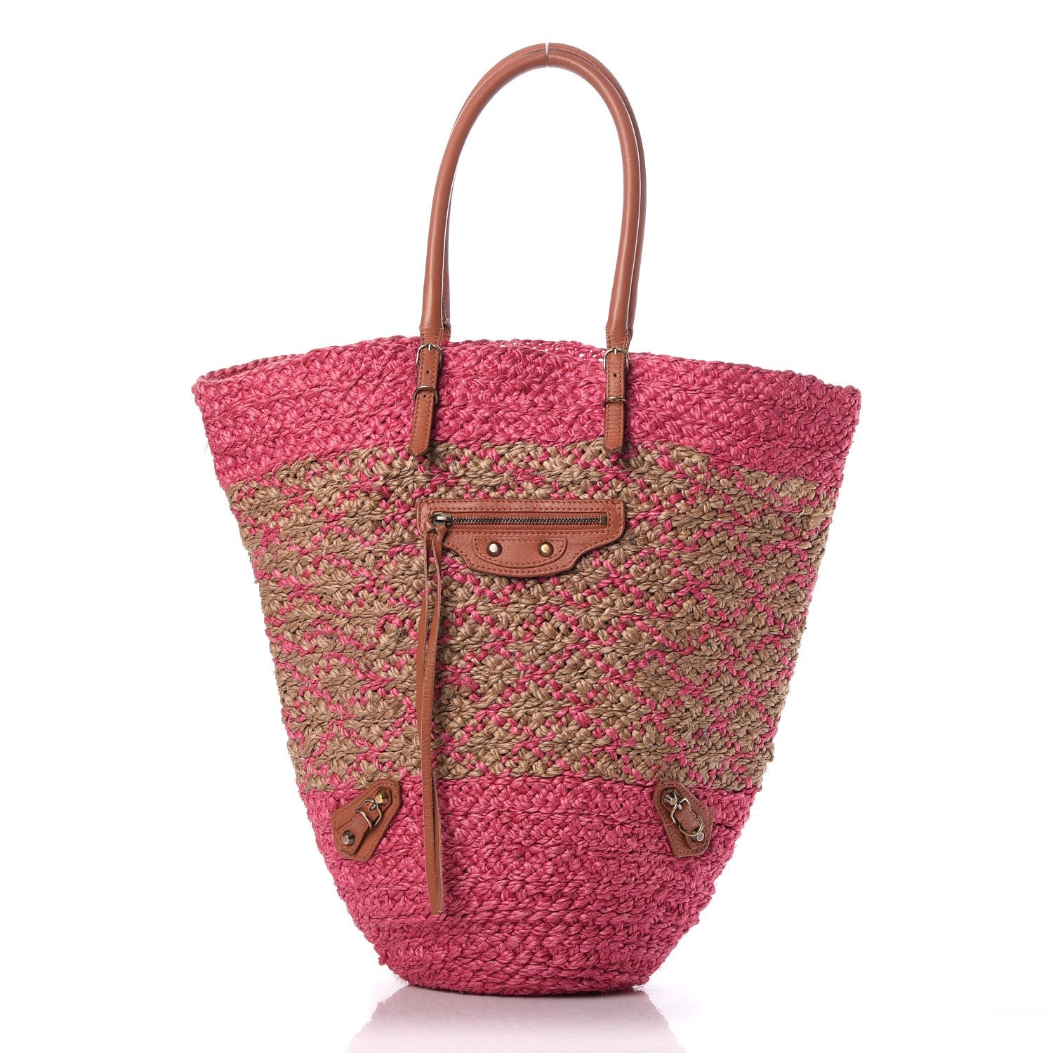 Balenciaga Panier Basket Tote Bag Pink Natural 1 of 7