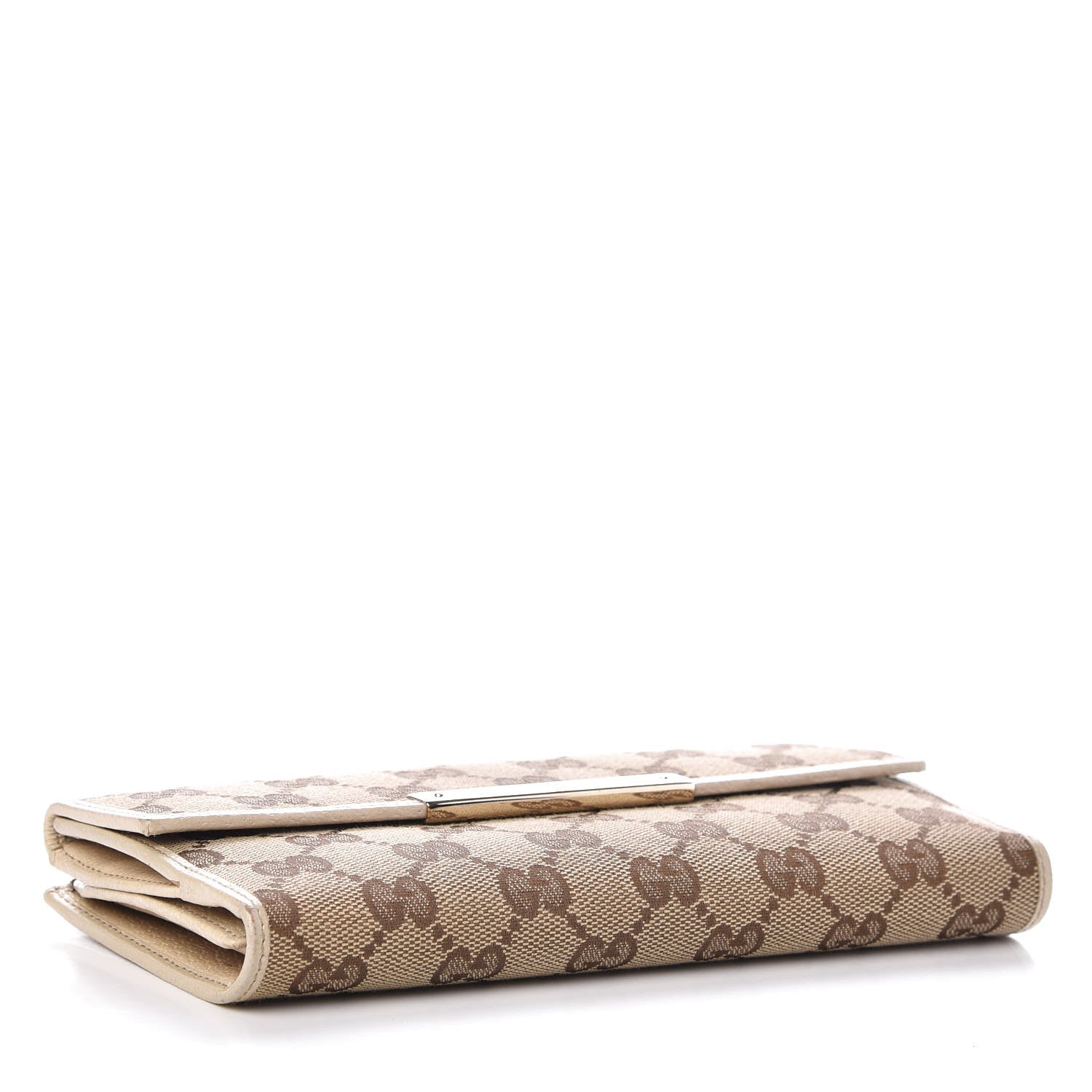 Gucci Monogram Metal Bar Continental Flap Wallet Off White 4 of 8