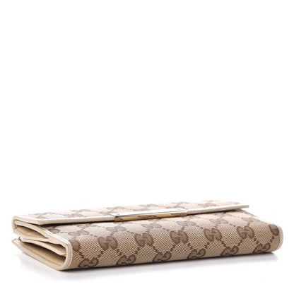 Gucci Monogram Metal Bar Continental Flap Wallet Off White 4 of 8