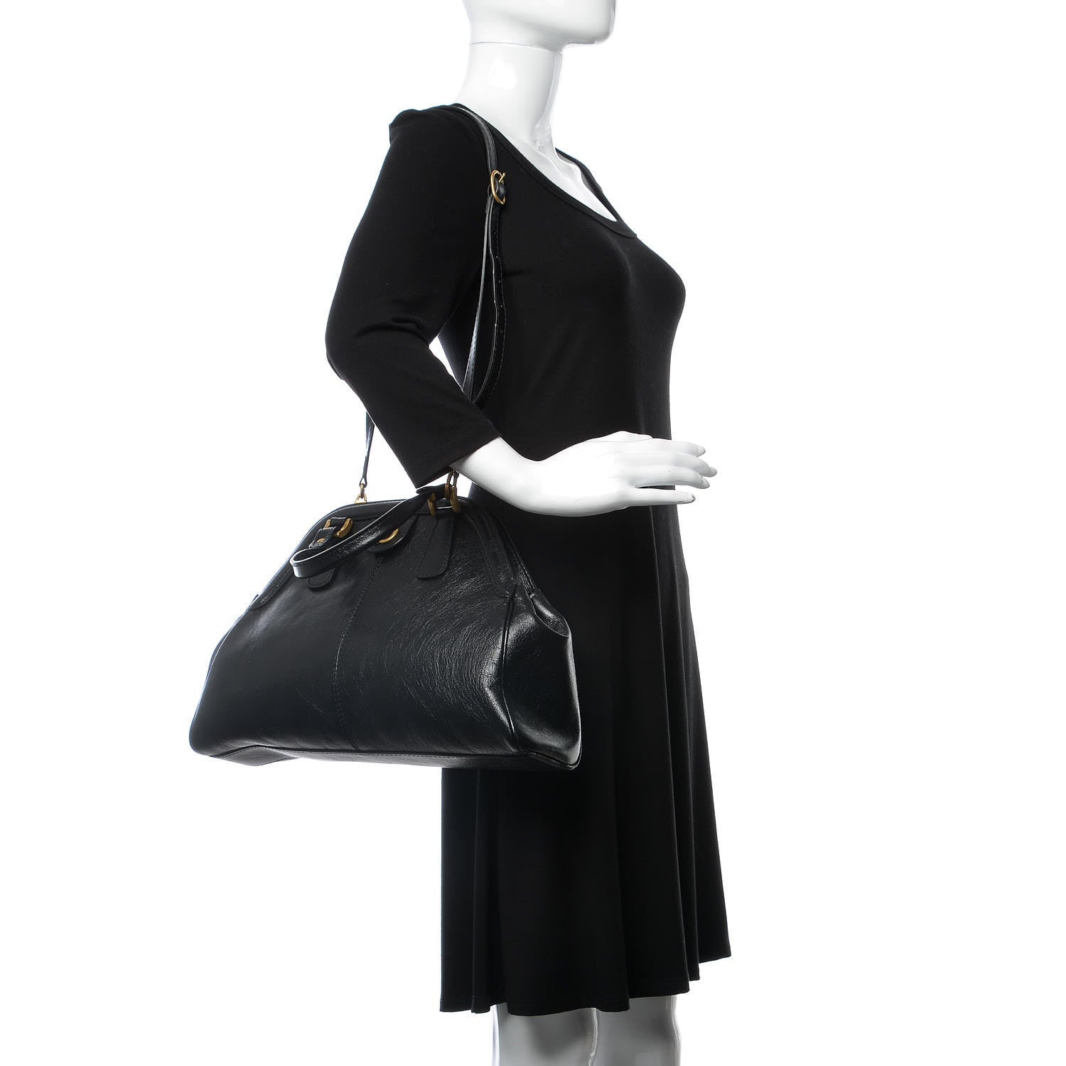 Gucci Calfskin Medium Re(Belle) Top Handle Bag Black 2 of 10