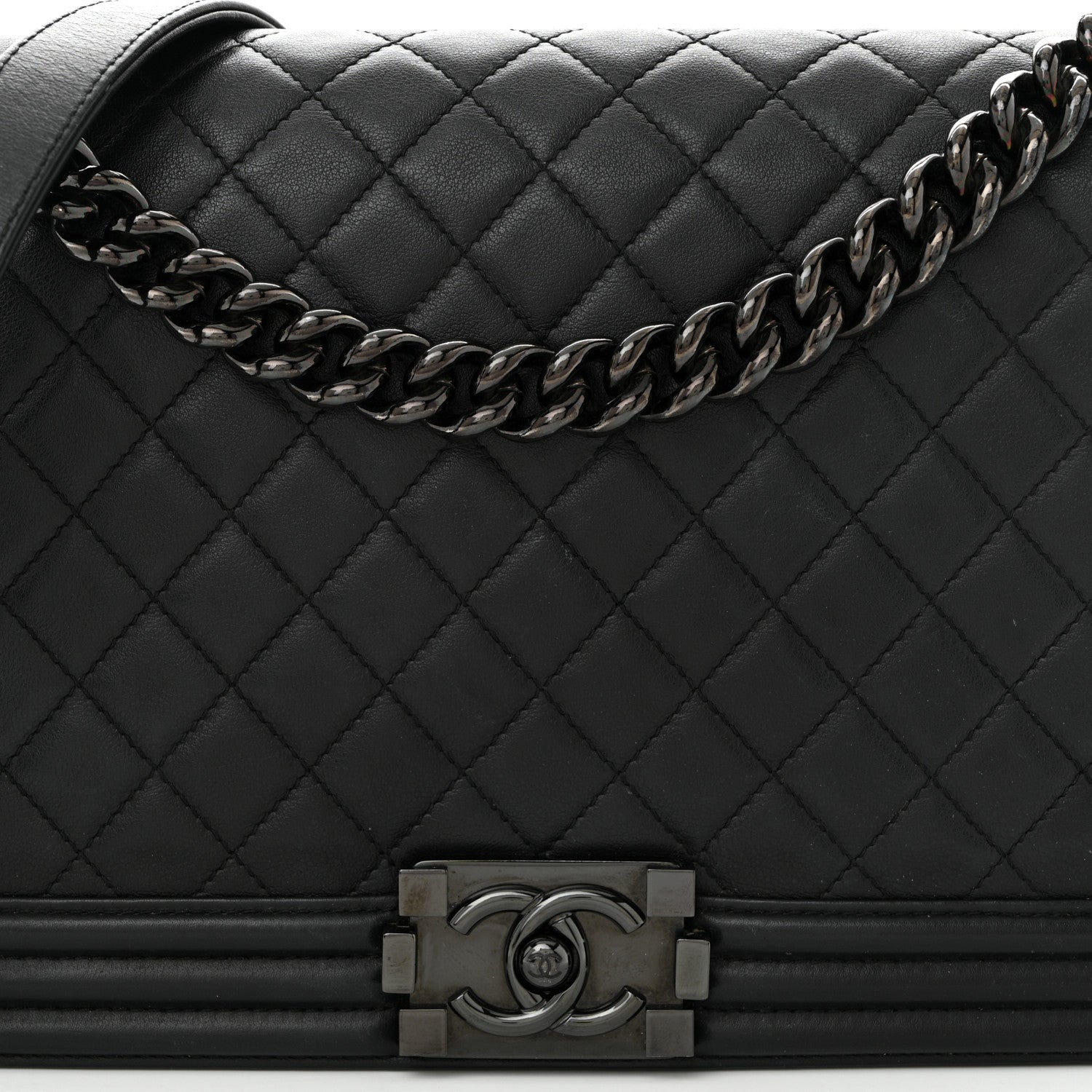 Chanel Calfskin Quilted New Medium Boy Flap So Black 8 of 11