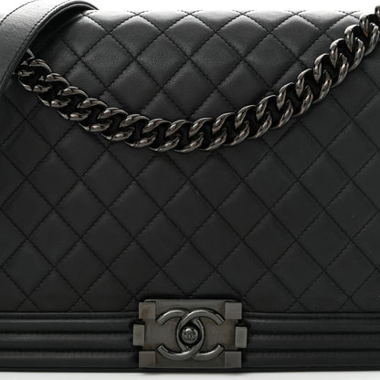 Chanel Calfskin Quilted New Medium Boy Flap So Black 8 of 11