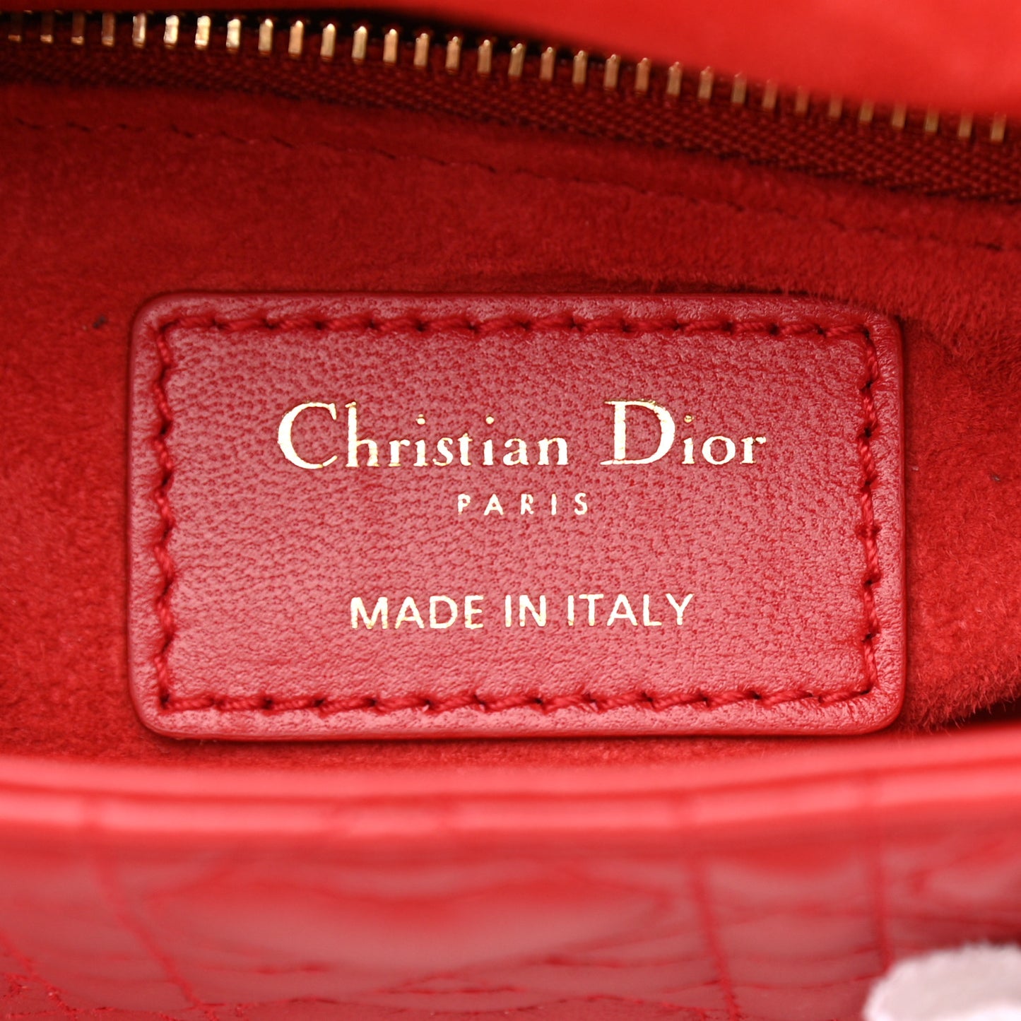 Calfskin Cannage Dioramour Mini Lady Dior Bag Bright Red