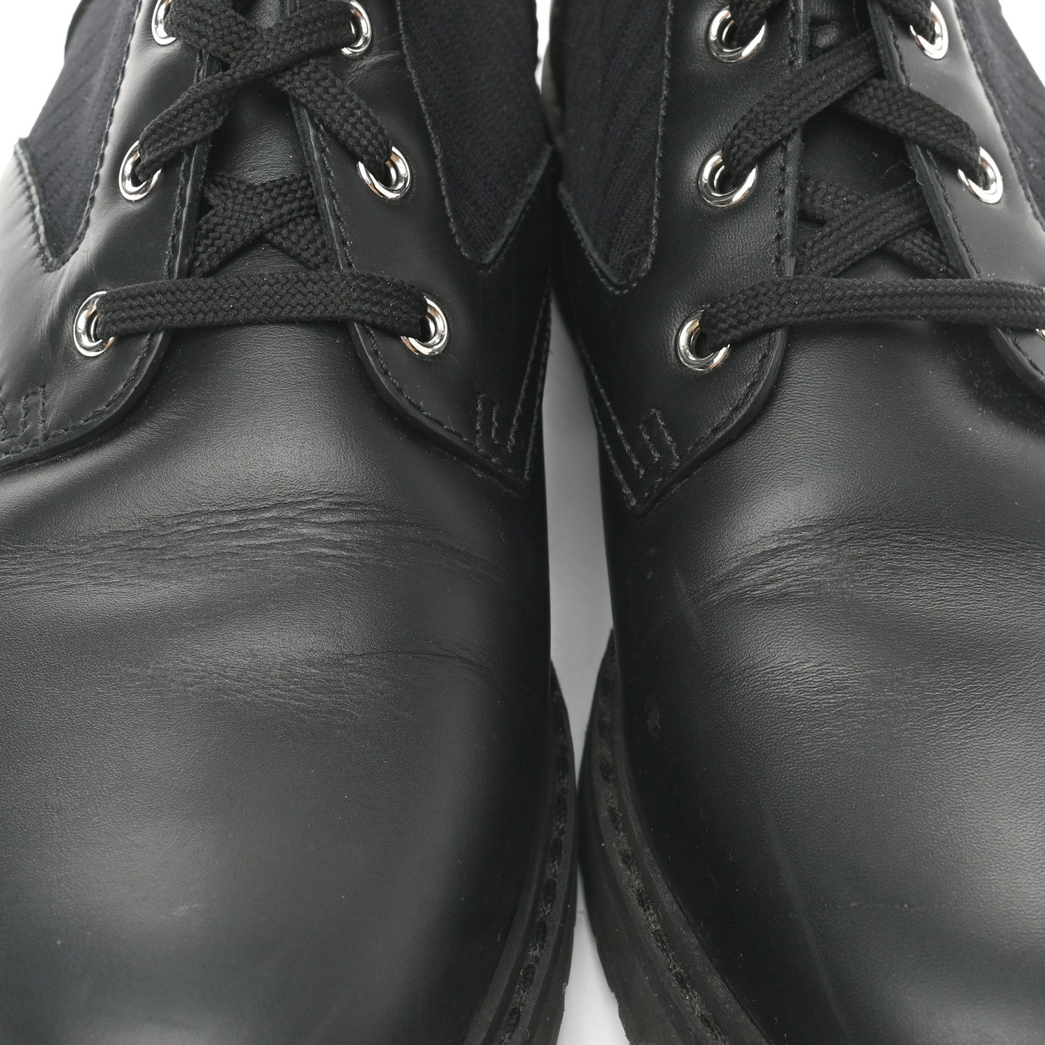 Fendi Calfskin Stretch Fabric Rockoko Biker Boots 41 Tobacco Black Marino 7 of 10