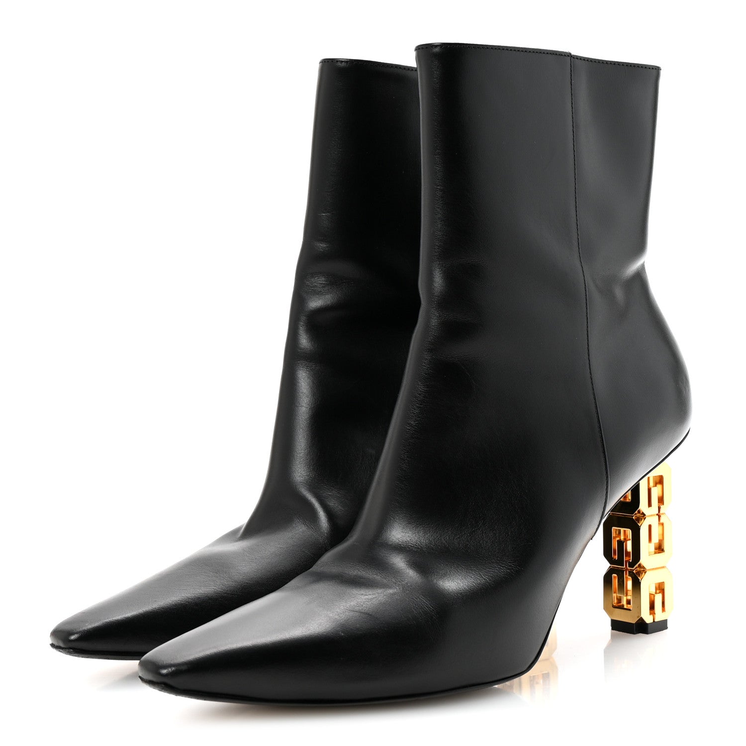 Givenchy Calfskin G Cube Heel Ankle Boots 39 Black 4 of 9