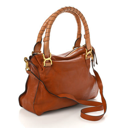 Chloe Calfskin Perforated Marcie Animation Satchel Brown 2 of 13