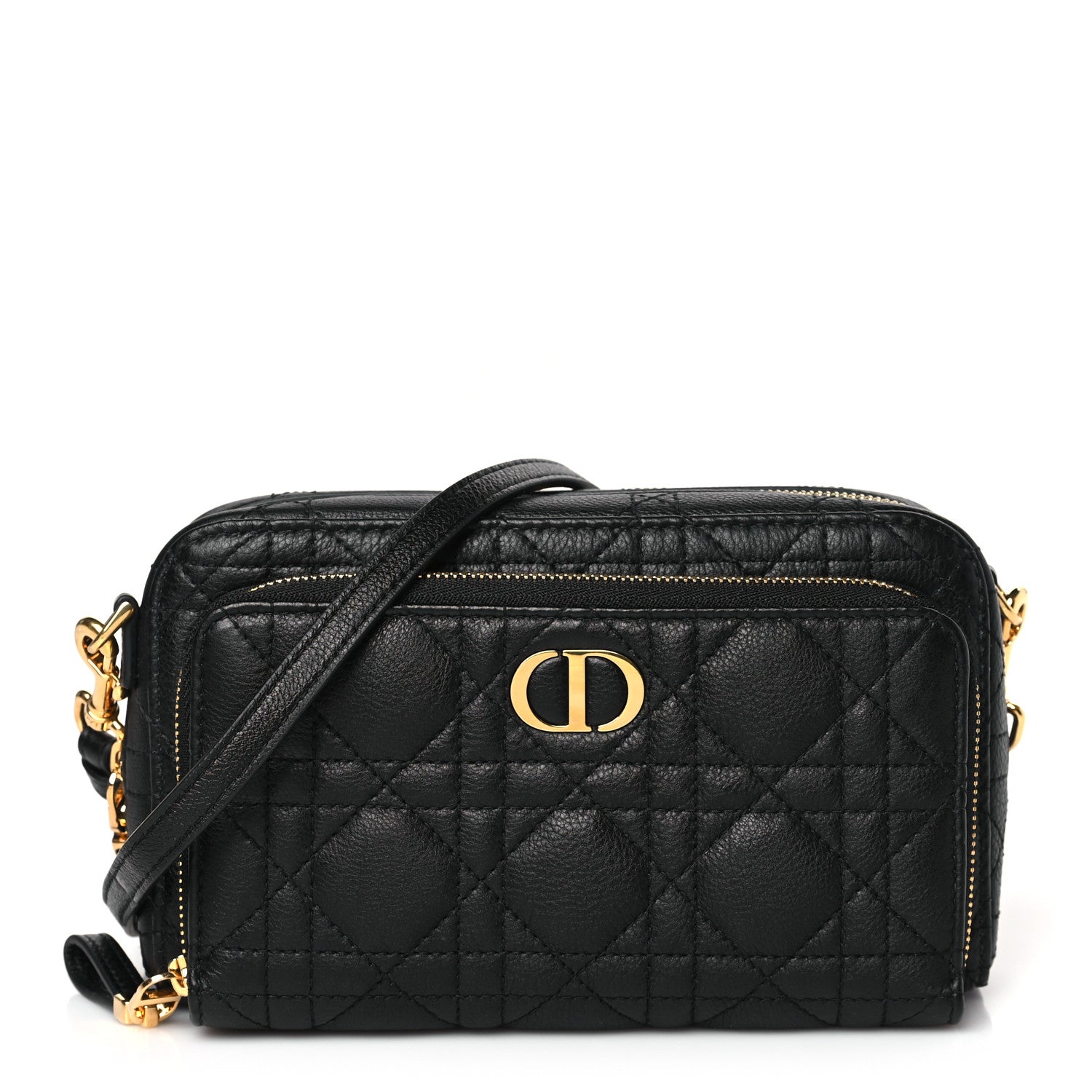 Christian Dior Supple Calfskin Caro Double Pouch Black 1 of 9