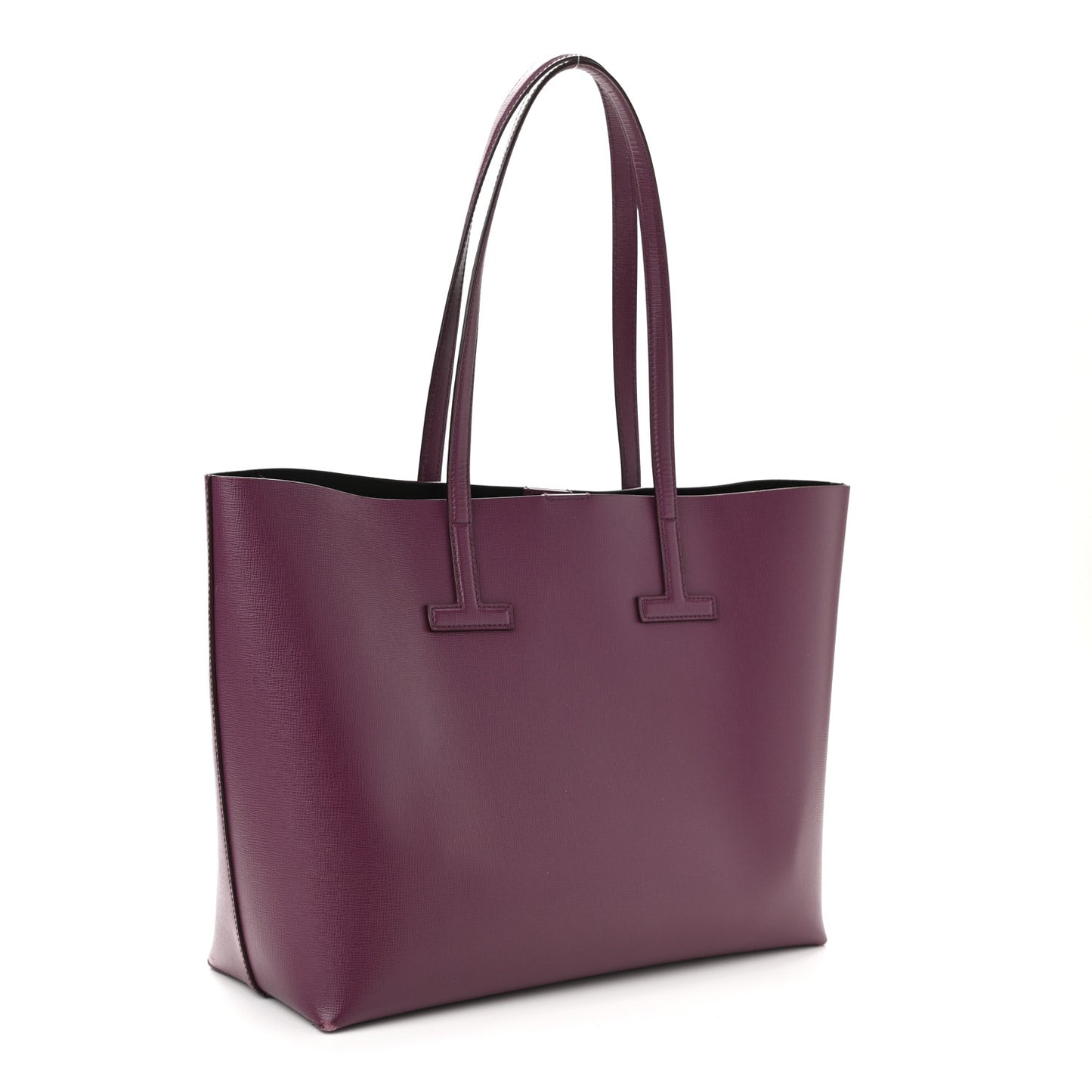 Grained Calfskin Small T Tote Bordeaux