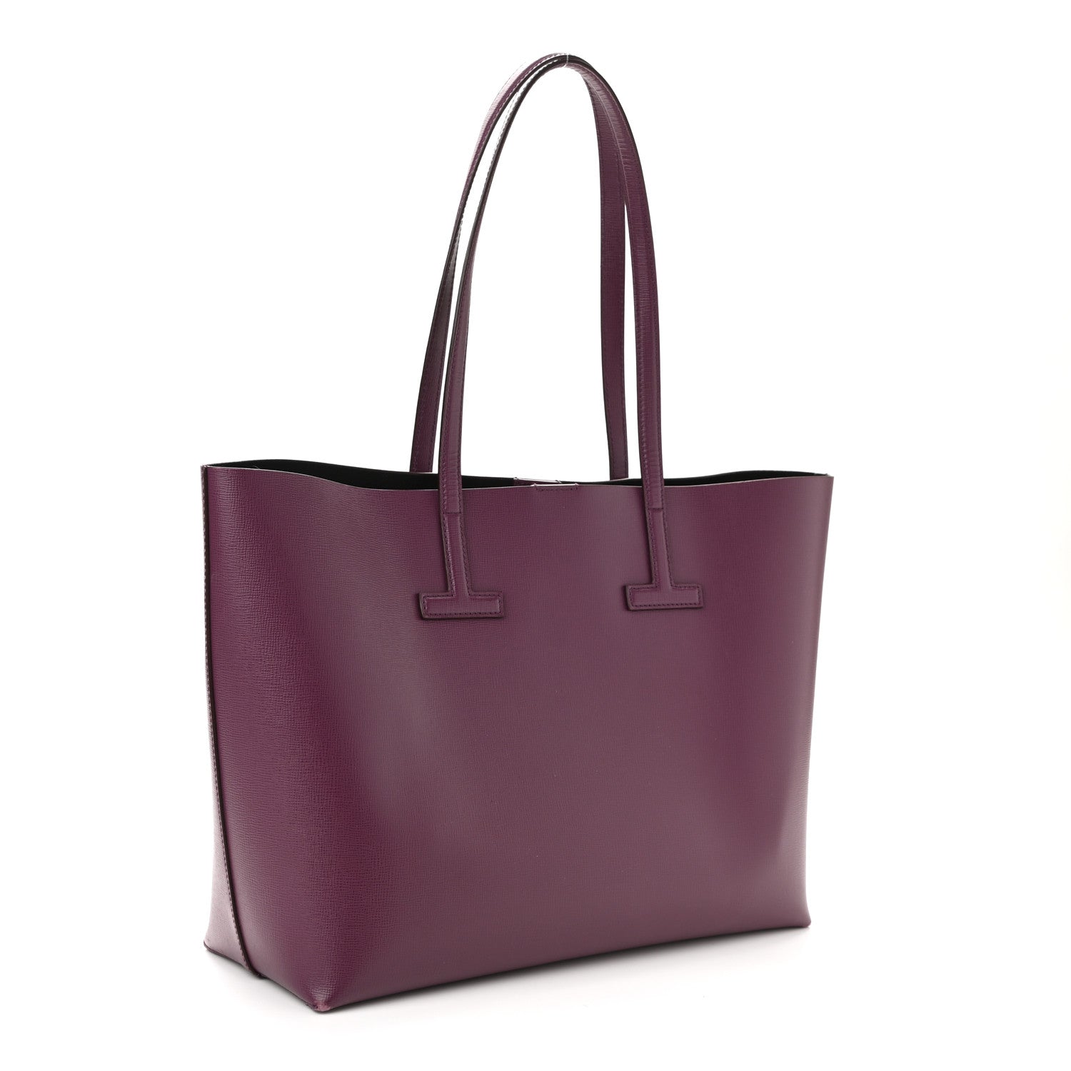 Tom Ford Grained Calfskin Small T Tote Bordeaux 3 of 14