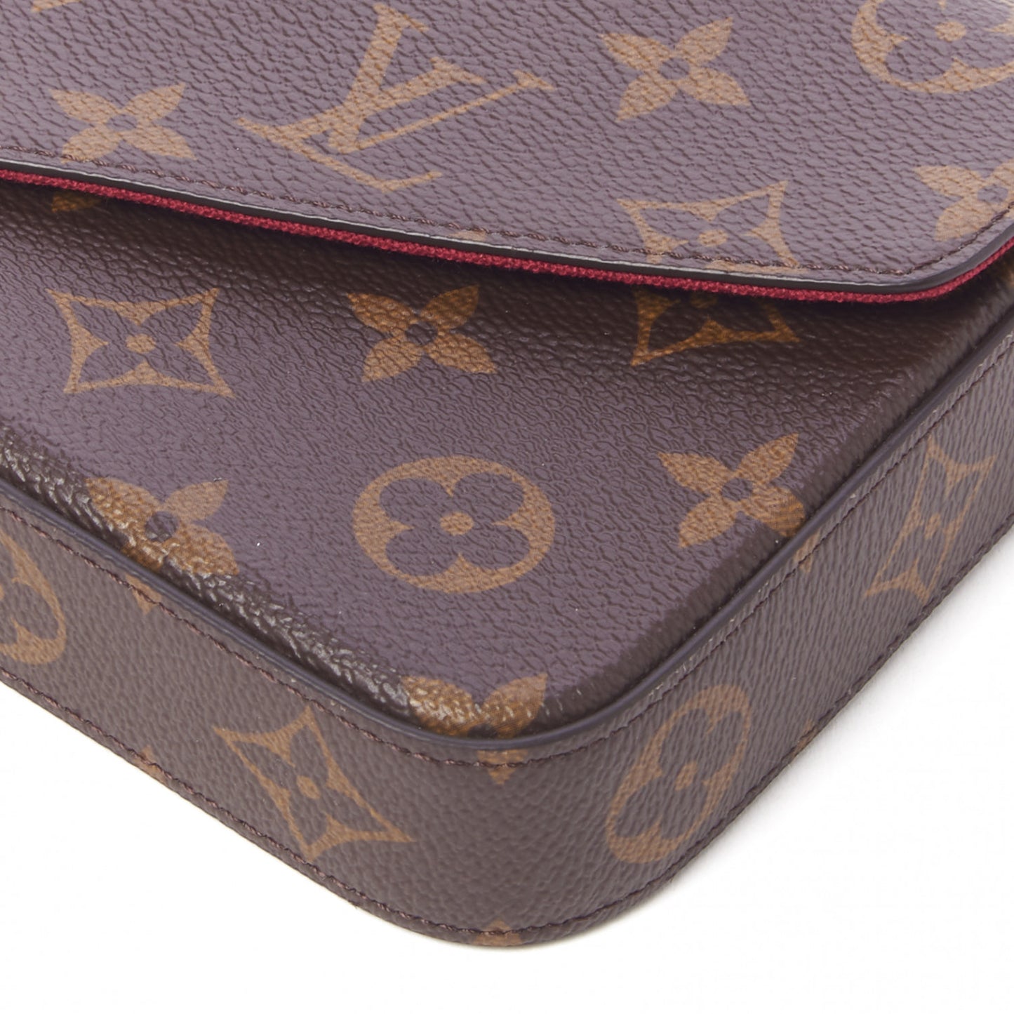 Monogram Pochette Felicie Chain Wallet Fuchsia