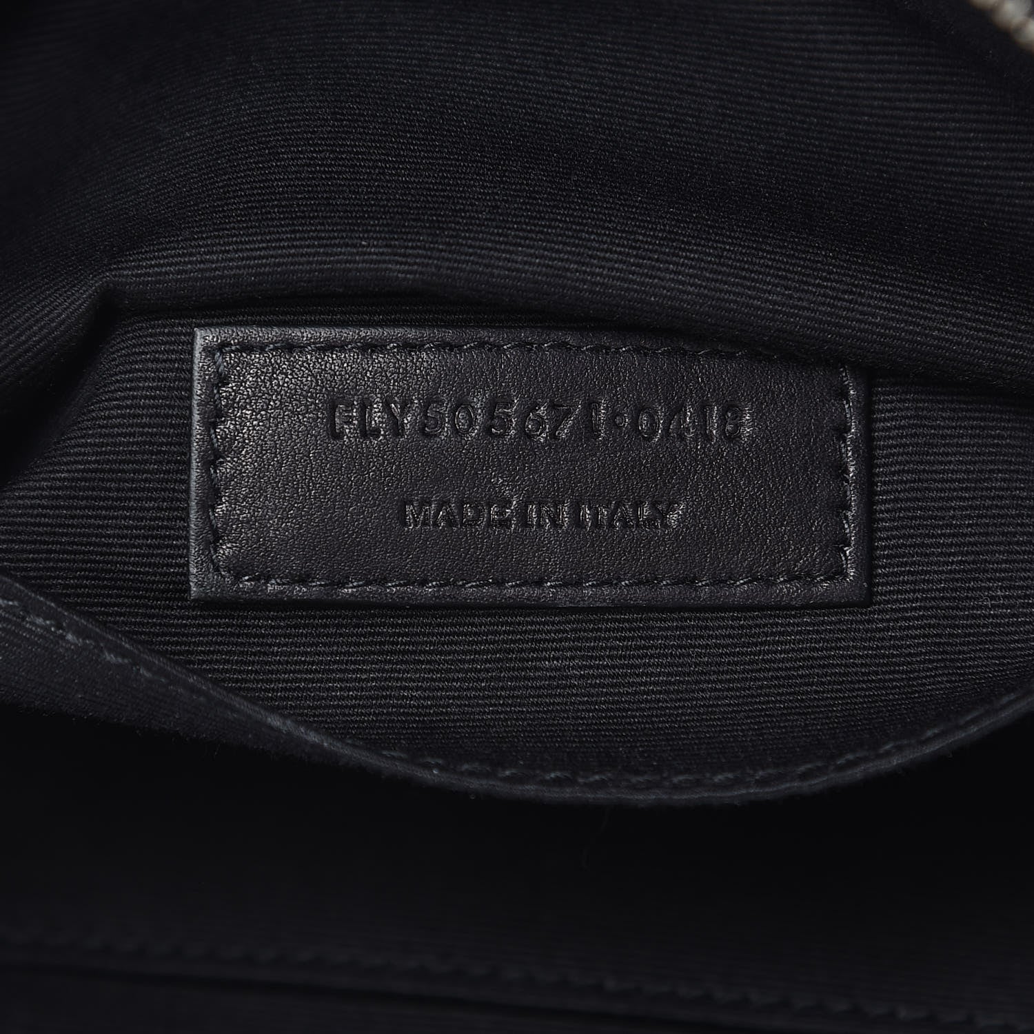 Saint Laurent Lambskin Glitter Belt Bag Metallic Black 8 of 11