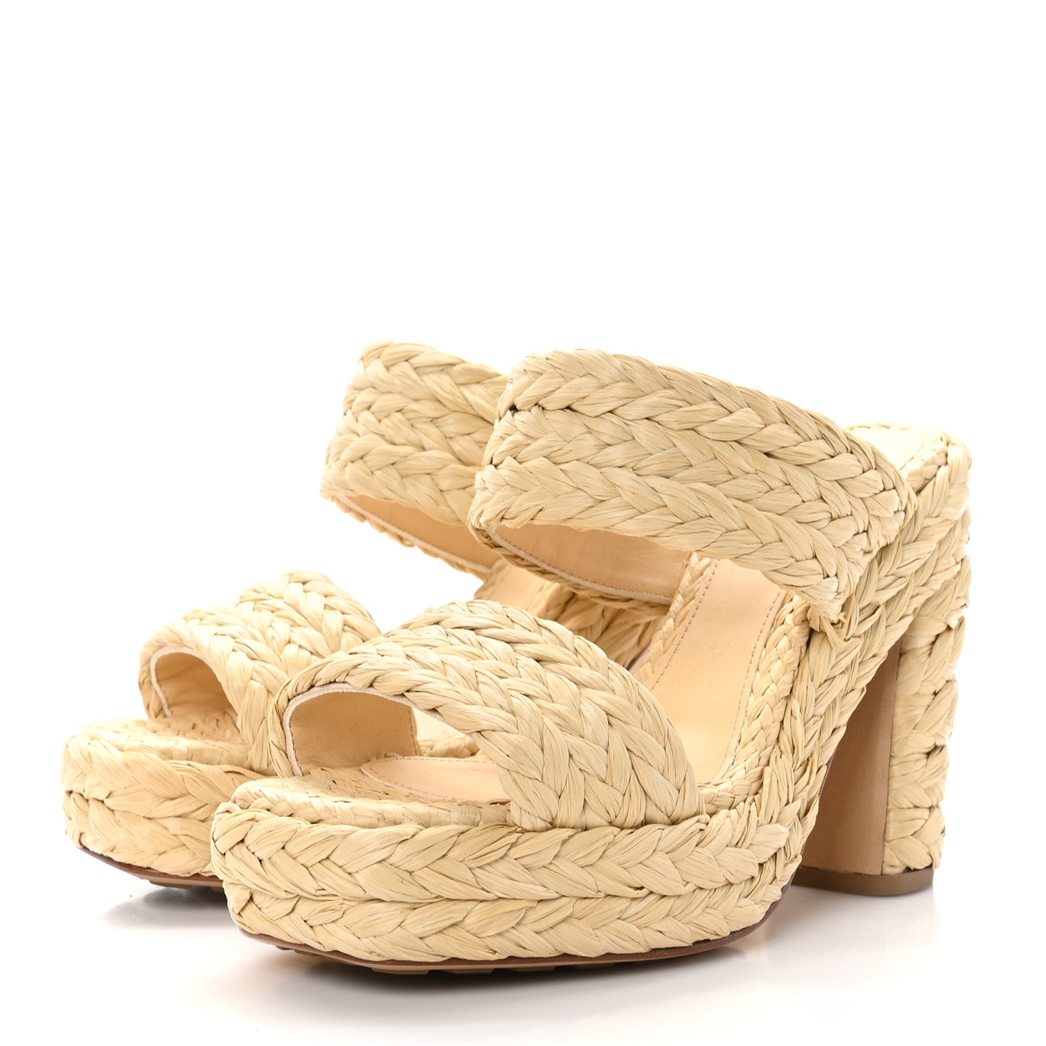 Bottega Veneta Trinity Weave Canalazzo Sandals 38.5 Cane Sugar 3 of 7