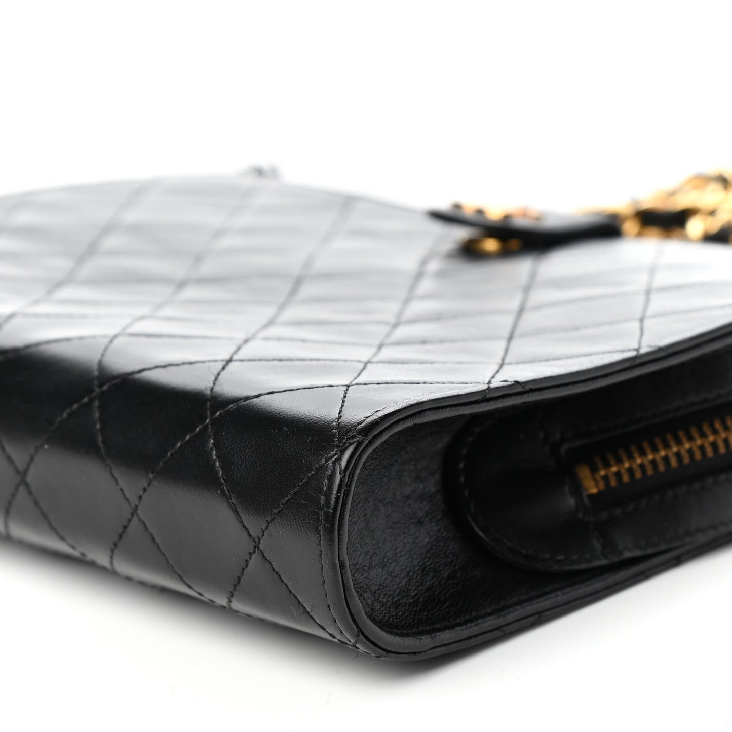 Lambskin Quilted Shoulder Bag Black