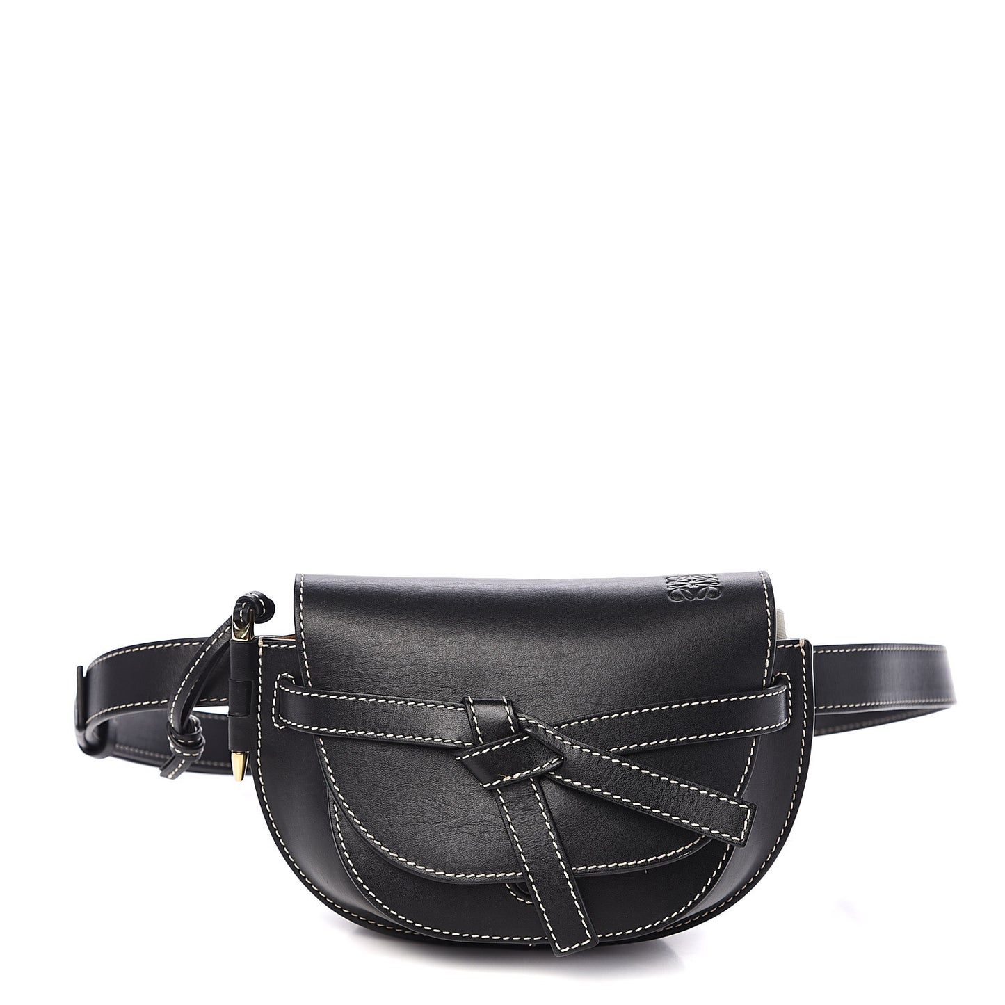 Calfskin Mini Gate Belt Bag Black