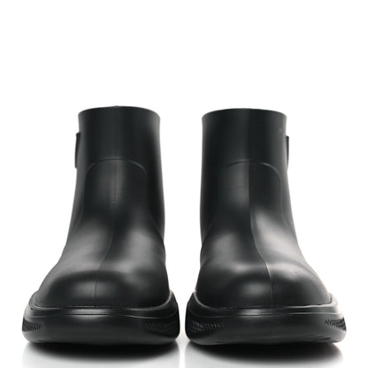 Prada Soft Mellow Rubber Triangle Logo Embossed Womens 25mm Booties 37 Black 2 of 9