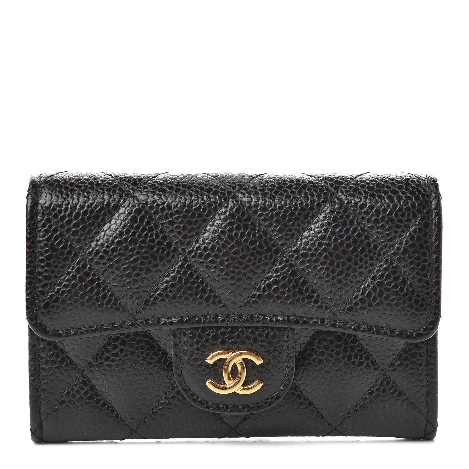 Chanel Caviar Quilted Flap Card Holder Black 1 of 9