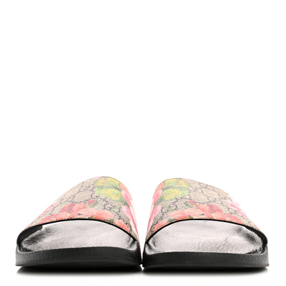 Gucci GG Supreme Monogram Blooms Slide Sandals 40 Beige Multicolor 3 of 10