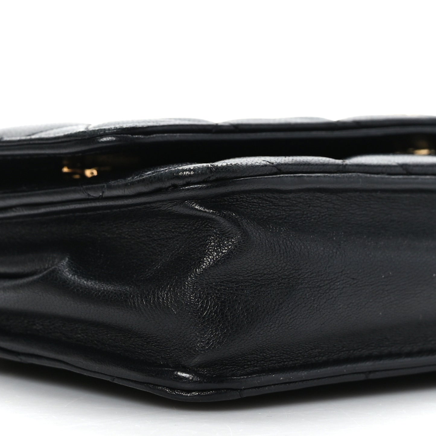 Lambskin Quilted Wallet On Chain WOC Black