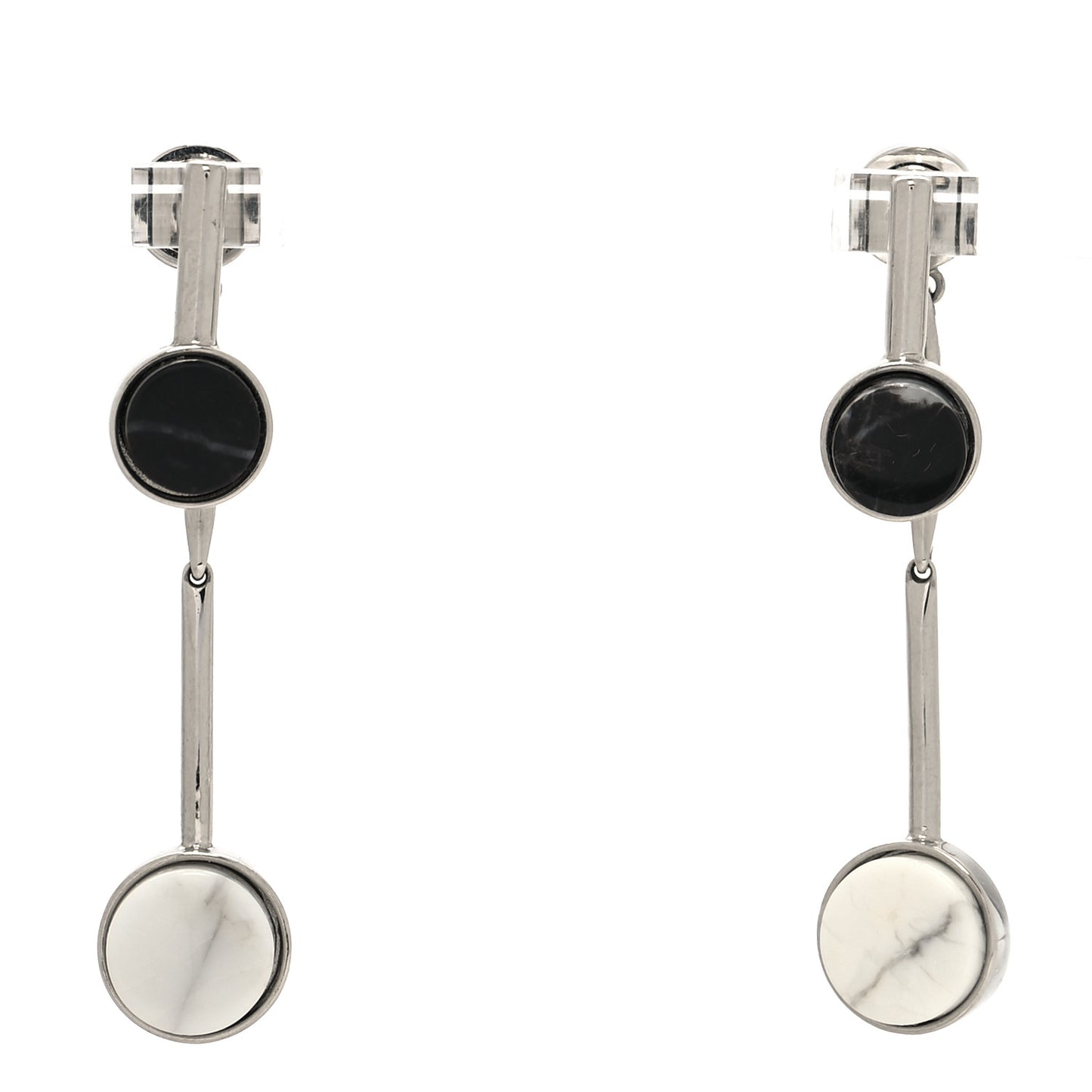 Howlite Marble Drop Earrings White Black