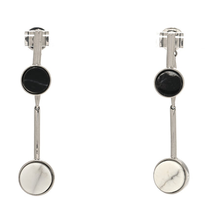 Christian Dior Howlite Marble Drop Earrings White Black 1 of 4