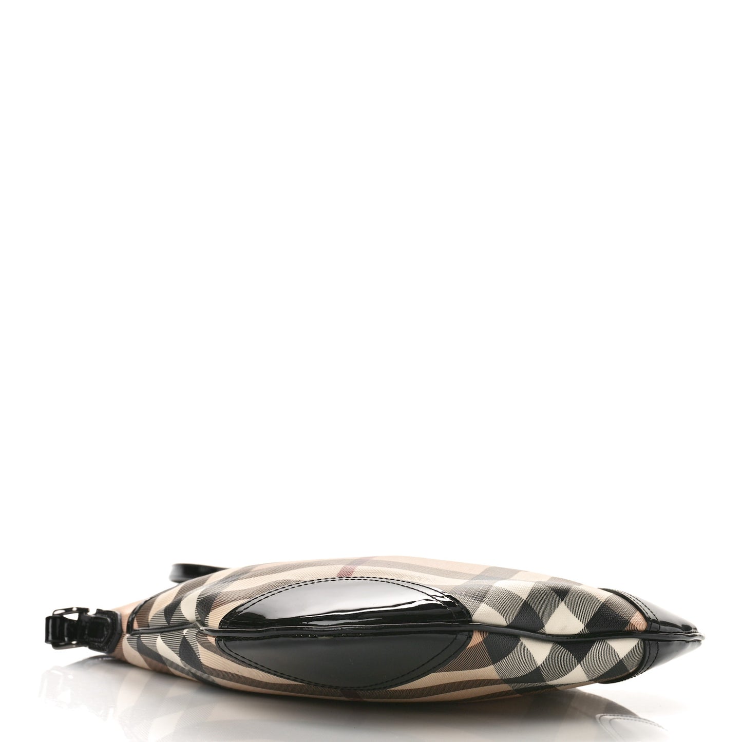 Patent Nova Check Crossbody Bag Black