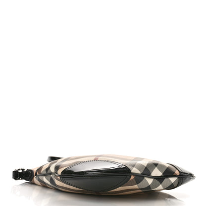 Burberry Patent Nova Check Crossbody Bag Black 4 of 8