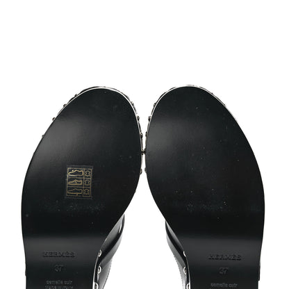 Hermes Calfskin Carlotta Mules 37 Black 8 of 8