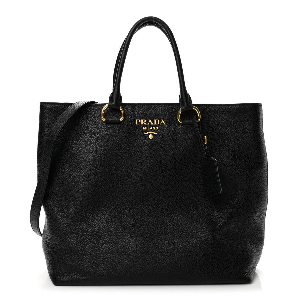 Vitello Daino Shopping Tote Black